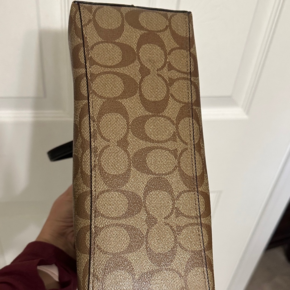Coach Mollie Tote 25 C4259 in Brown and Black Signature Pattern - Picture 9 of 15